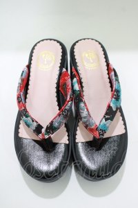 YOSUKE / 下駄サンダル S ブラック H-25-10-23-1078-PU-SH-KB-ZH