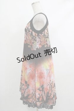 画像2: Ozz oneste / プリントプリーツノースリーブワンピース  黒 H-25-10-23-1012-OO-OP-KB-ZH