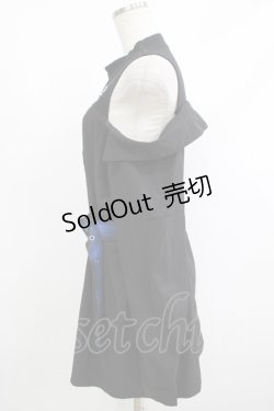 画像2: NieR Clothing / レイヤード風オフショルトップス  黒×青 H-25-10-23-1022-PU-TO-KB-ZH