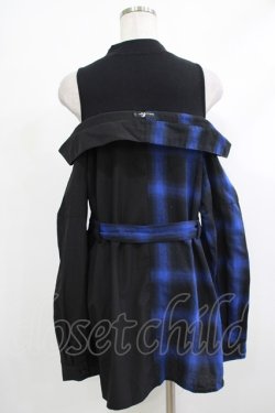 画像3: NieR Clothing / レイヤード風オフショルトップス  黒×青 H-25-10-23-1022-PU-TO-KB-ZH