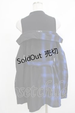 画像3: NieR Clothing / レイヤード風オフショルトップス  黒×青 H-25-10-23-1022-PU-TO-KB-ZH