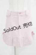 Emily Temple cute / サイドリボンヘリンボーンスカート  ピンク H-25-10-23-1024-ET-SK-KB-ZH