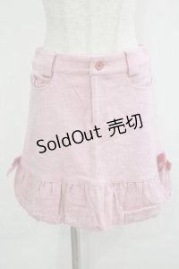 Emily Temple cute / サイドリボンヘリンボーンスカート  ピンク H-25-10-23-1024-ET-SK-KB-ZH