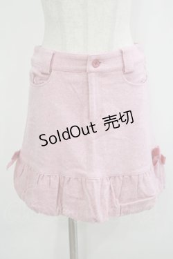 画像1: Emily Temple cute / サイドリボンヘリンボーンスカート  ピンク H-25-10-23-1024-ET-SK-KB-ZH