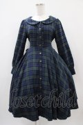 Favorite / チェックワンピース M ネイビー H-25-10-24-1035-LO-OP-NS-ZH