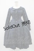 Favorite / チェックワンピース M ネイビー H-25-10-24-1035-LO-OP-NS-ZH