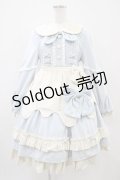 七秒少女原創設計（海外ロリータブランド） / うさみみエプロン付ワンピース L サックス H-25-10-24-1038-0-OP-NS-ZH