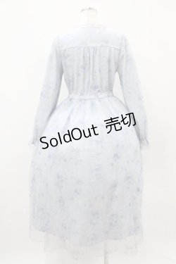 画像2: axes femme / スイートピー柄チュールワンピース M サックス H-25-10-24-1039-AX-OP-NS-ZH