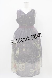 axes femme / タロットカードモチーフワンピース M パープル H-25-10-24-1046-AX-OP-NS-ZH