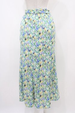 画像2: F&A / ペイントチューリップ柄マーメイドスカート Free L/GREEN H-25-10-24-1049-LO-SK-NS-ZH