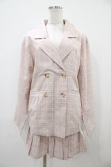 DearMyLoveRose / ジャケット&プリーツミニスカパンチェック柄セットアップ LL ピンク H-25-10-24-1052-EL-OP-NS-ZH