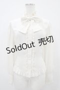 Innocent World / スタンドカラーリボンブラウス M 生成り H-25-10-24-1055-IW-BL-NS-ZH