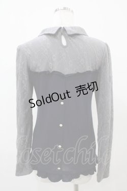 画像2: axes femme / レース切替プルオーバー M ネイビー H-25-10-24-1058-AX-TO-NS-ZH