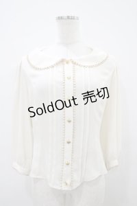 Innocent World / ハートボタンブラウス M 生成り/ゴールド H-25-10-24-1063-IW-BL-NS-ZH