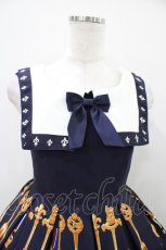 画像4: Innocent World / ブリティッシュカトラリーハイウエストジャンパースカート M ネイビー H-25-10-24-1027-IW-OP-NS-ZH (4)