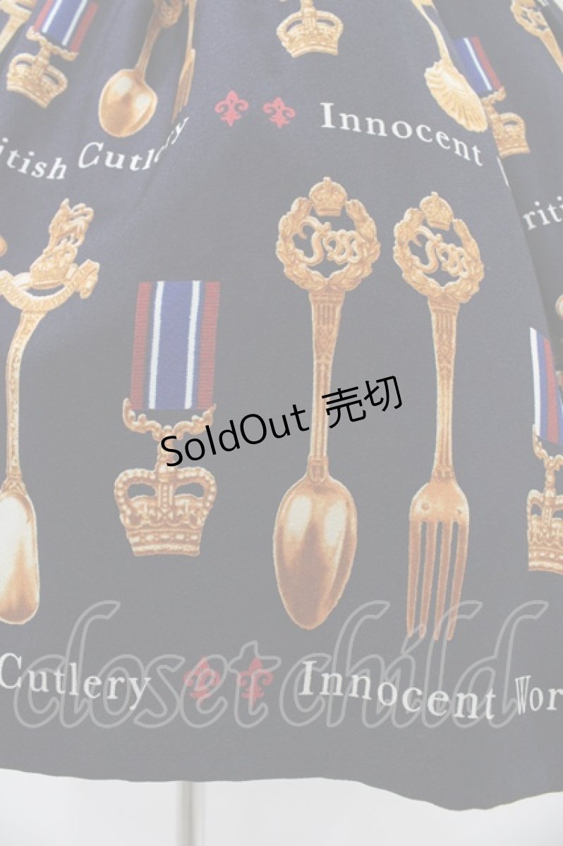 画像5: Innocent World / ブリティッシュカトラリーハイウエストジャンパースカート M ネイビー H-25-10-24-1027-IW-OP-NS-ZH (5)