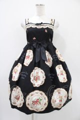 Innocent World / ストロベリープレートハイウエストジャンパースカート M ブラック H-25-10-24-1028-IW-OP-NS-ZH