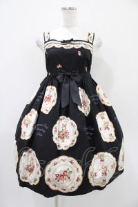 Innocent World / ストロベリープレートハイウエストジャンパースカート M ブラック H-25-10-24-1028-IW-OP-NS-ZH