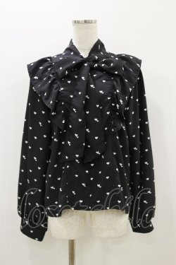 画像1: LOLITAその他 / CASSE/ハートドットブラウス L ブラック H-25-10-25-039-LO-BL-NS-ZH