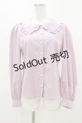 Ank Rouge / パールボタンフリル襟ブラウス M ピンク H-25-10-25-042-CA-BL-NS-ZH