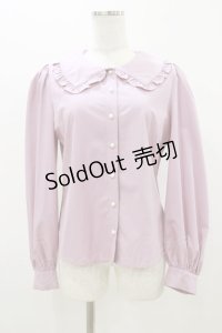 Ank Rouge / パールボタンフリル襟ブラウス M ピンク H-25-10-25-042-CA-BL-NS-ZH