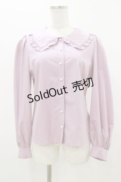 画像1: Ank Rouge / パールボタンフリル襟ブラウス M ピンク H-25-10-25-042-CA-BL-NS-ZH