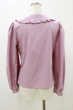 画像2: Ank Rouge / パールボタンフリル襟ブラウス M ピンク H-25-10-25-042-CA-BL-NS-ZH