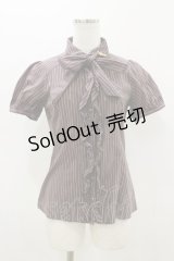 Amavel / ホルン付ストライプリボンタイブラウス Free ブラウン H-25-10-25-044-CA-BL-NS-ZH