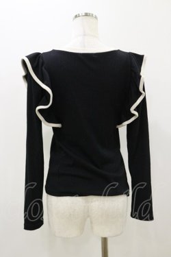 画像2: サンリオ / Avail×サンリオキャラクターズコラボ/クロミ肩フリルトップス M ブラック H-25-10-25-047-EL-TO-NS-ZH