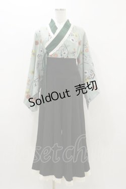 画像1: Favorite / 和洋折衷着物風翡翠の蝶々ワンピース 羽織M~LL/袴S グリーン/ブラック H-25-10-25-049-LO-OP-NS-ZH