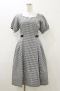 axes femme POETIQUE / ハートネックギンガムワンピース M ブラック H-25-10-25-057-AX-OP-NS-ZH