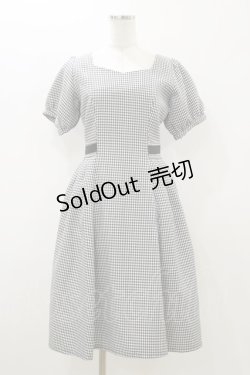 画像1: axes femme POETIQUE / ハートネックギンガムワンピース M ブラック H-25-10-25-057-AX-OP-NS-ZH