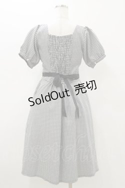 画像2: axes femme POETIQUE / ハートネックギンガムワンピース M ブラック H-25-10-25-057-AX-OP-NS-ZH