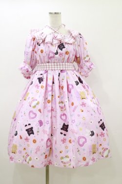 画像1: axes femme kawaii / ハッピーバカンス柄ワンピース M ピンク H-25-10-25-061-AX-OP-NS-ZH
