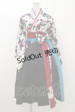 画像1: Favorite / 大正ロマン袴風ワンピース S ブラック H-25-10-25-063-LO-OP-NS-ZH