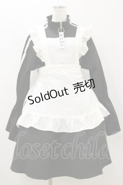 画像1: Favorite / 休憩中*やさぐれメイドのジャージワンピースセット M ブラック H-25-10-25-068-LO-OP-NS-ZH