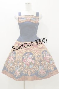 Innocent World / 宮殿の薔薇フレアージャンパースカート M/92cm ネイビー H-25-10-25-070-IW-OP-NS-ZH