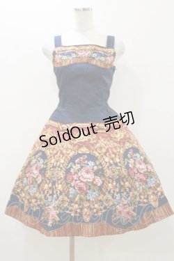 画像1: Innocent World / 宮殿の薔薇フレアージャンパースカート M/92cm ネイビー H-25-10-25-070-IW-OP-NS-ZH