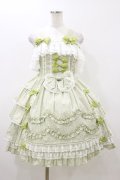 AND ROMEO / 小さなさくらんぼと細ストライプのジャンパースカート Free グリーン H-25-10-25-081-LO-OP-NS-ZH