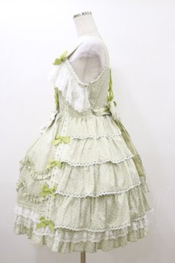 画像3: AND ROMEO / 小さなさくらんぼと細ストライプのジャンパースカート Free グリーン H-25-10-25-081-LO-OP-NS-ZH