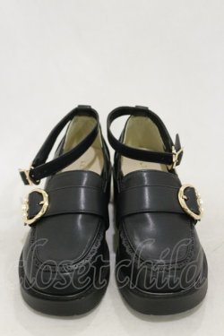 画像1: axes femme POETIQUE / バックル付ローファー M(23.5cm) ブラック H-25-10-25-009-AX-SH-NS-ZH