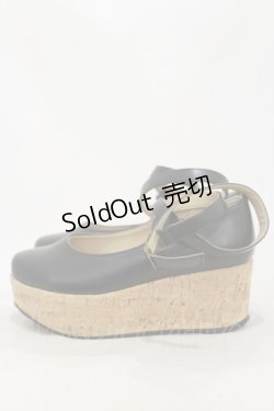 画像2: an another angelus / クロスストラップ厚底パンプス L/24.5〜25cm ブラック H-25-10-25-010-CA-SH-NS-ZH