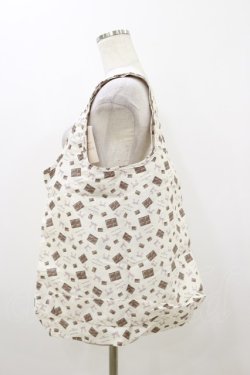 画像1: Maison de FLEUR / ラフォーレ原宿限定meijiチョコレートエコバッグ  Light Beige H-25-10-25-019-LO-BG-NS-ZH