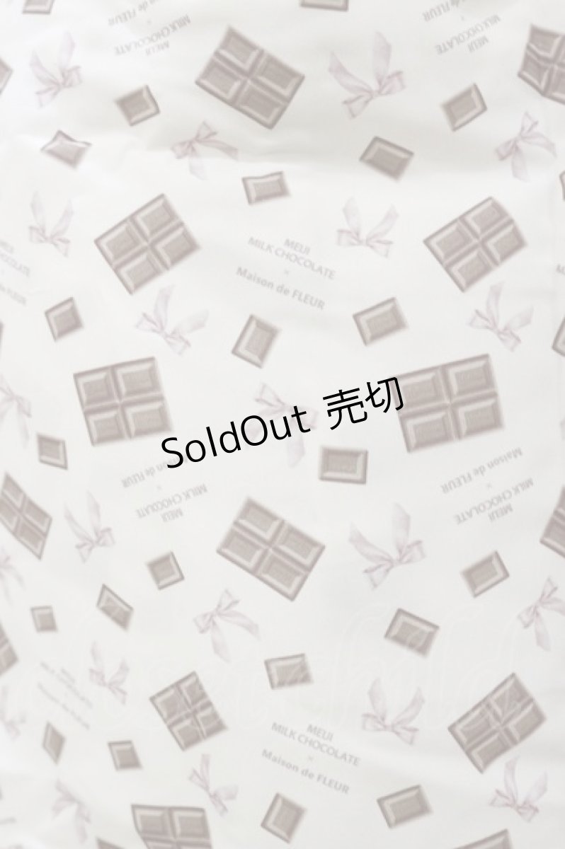 画像2: Maison de FLEUR / ラフォーレ原宿限定meijiチョコレートエコバッグ  Light Beige H-25-10-25-019-LO-BG-NS-ZH (2)