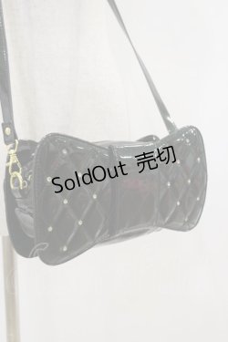 画像2: Angelic Pretty / キルティング宝石リボンポシェット  ブラックエナメル H-25-10-25-022-AP-BG-NS-ZH