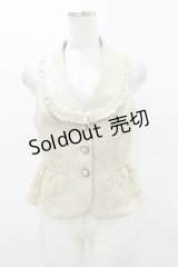 axes femme POETIQUE / フリルジャガードベスト M ベージュ H-25-10-25-028-AX-TO-NS-ZH