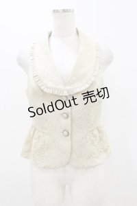 axes femme POETIQUE / フリルジャガードベスト M ベージュ H-25-10-25-028-AX-TO-NS-ZH
