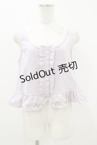 axes femme / 薔薇刺繍ダンガリーベスト Free ラベンダー H-25-10-25-029-AX-TO-NS-ZH