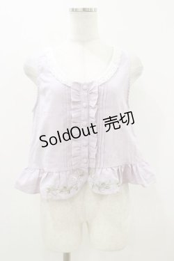 画像1: axes femme / 薔薇刺繍ダンガリーベスト Free ラベンダー H-25-10-25-029-AX-TO-NS-ZH
