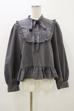 画像1: FLC / MINA*ペプラムブラウス LL グレー H-25-10-25-034-LO-BL-NS-ZH